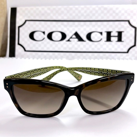 New Coach HC8107 L084 523213 Dark Tortoise with Sig C Sunglasses - Picture 3 of 10